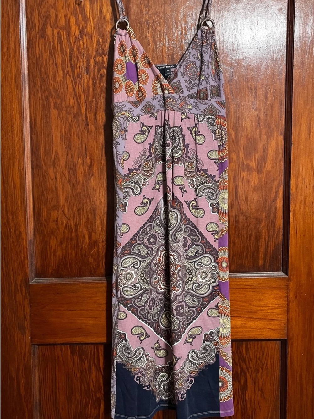Lucky Brand Lavender and Navy Paisley Maxi Jumpsuit